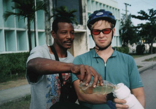 Generosity pervades - rum toting friend