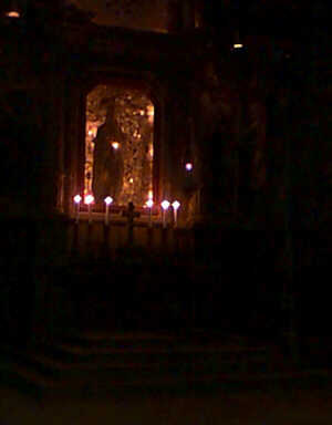 Fred at a crawling Jesus shrine in the Tatras