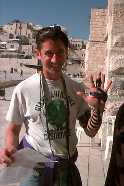 In full regalia at the Wailing Wall