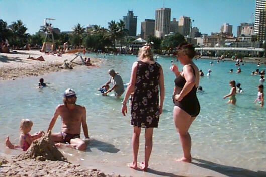 Fake beach in Brisbane To view this photograph properly please turn your monitor onto its side