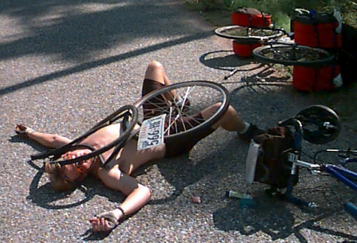 Exasperated by tire trouble