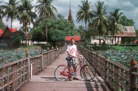 Fred displaying his new bike in Old Sukhothai A postcard view of Sukhothai