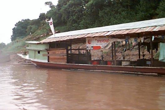 Floating service station on the Mekong