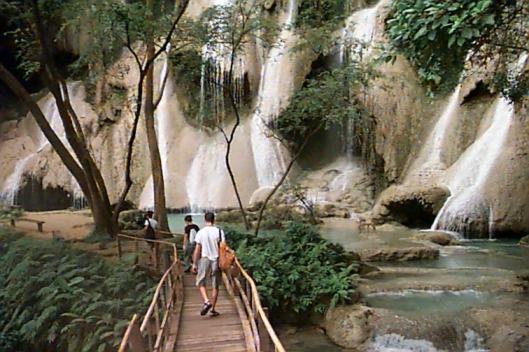First mate, Agouti Swarm of vendors at Pak Ou Cave Wierd waterfall