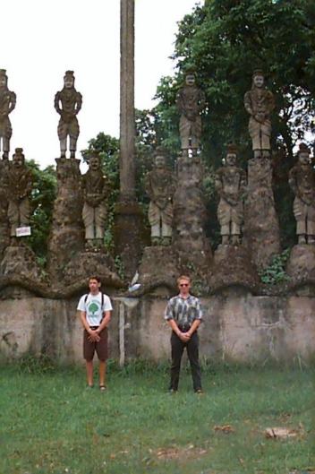 Buddha Park warriors French colonial legacy remains, baguette breakfasts in Laos The Rice Girls