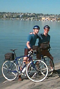 Fred and Andrew at the start of their journey