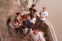 Swarm of vendors at Pak Ou Cave
