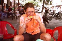 Wild, filth-encrusted mango-eating agouti